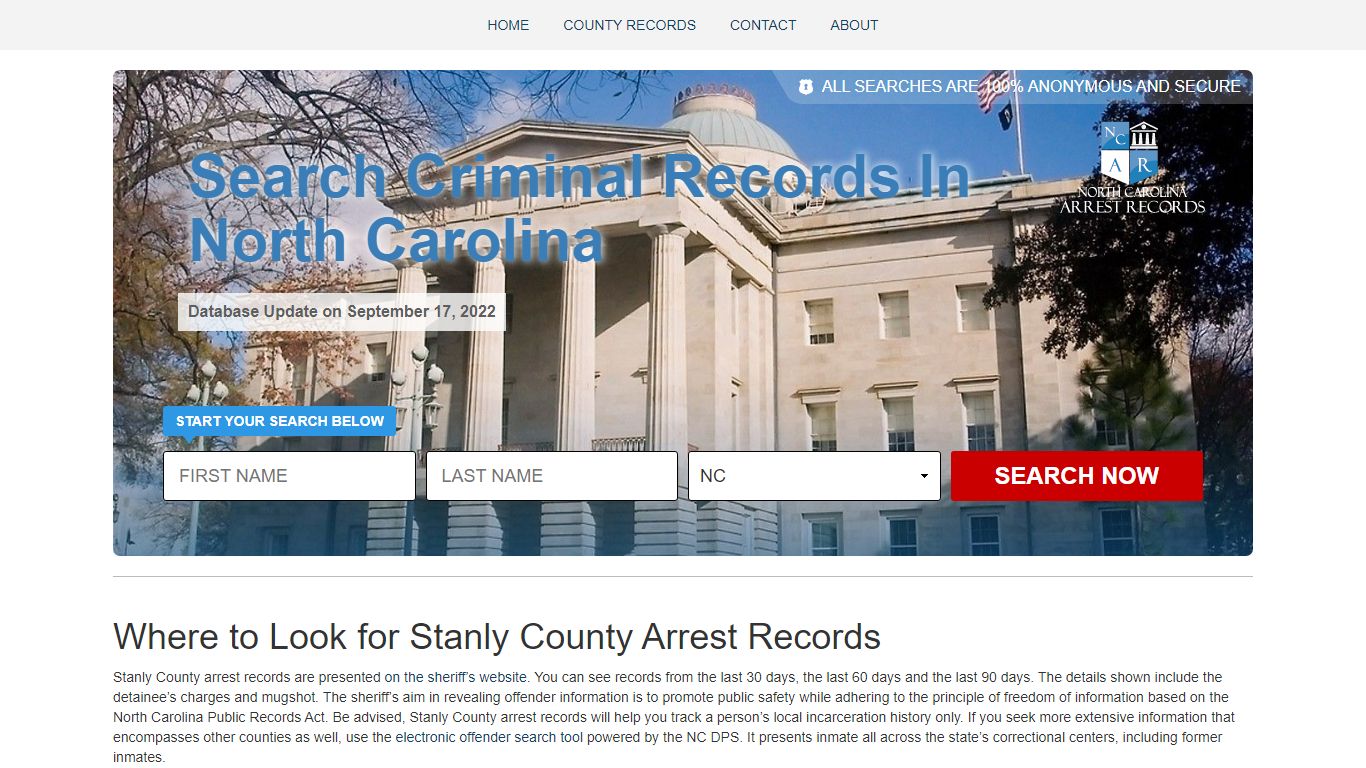 Stanly County Arrest Records
